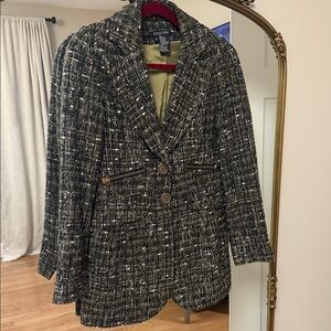 Etcetera Black and White Tweed Blazer